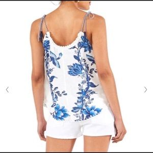 FARM RIO Arara Floral Bird Tank Top, XS